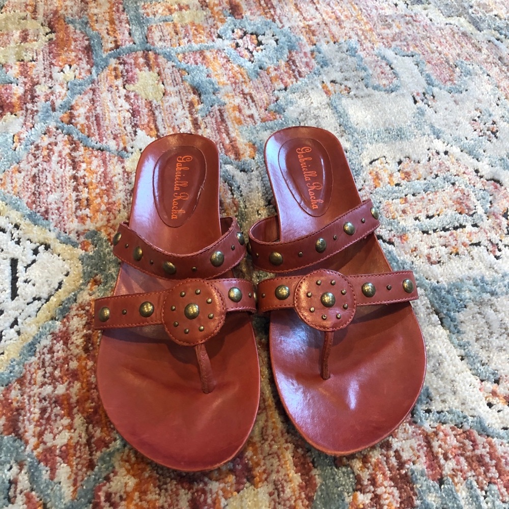 Gabriella Rocha Leather Sandals 9 - Picture 4 of 6